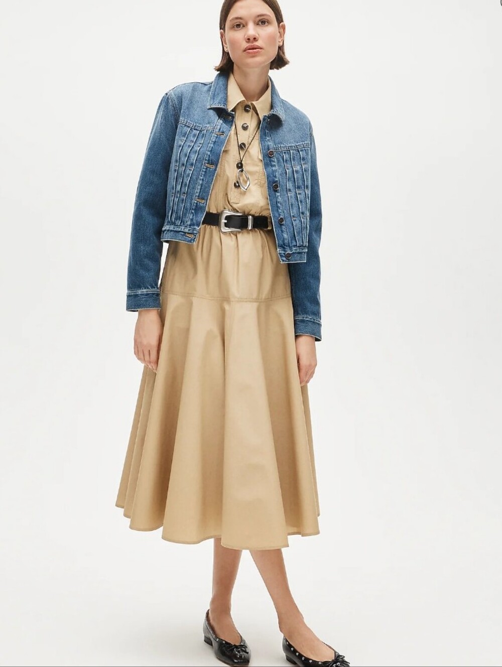 J Crew Trench shirt-dress in cotton poplin CS932 Size 10 NEW Tan - Picture 2 of 9